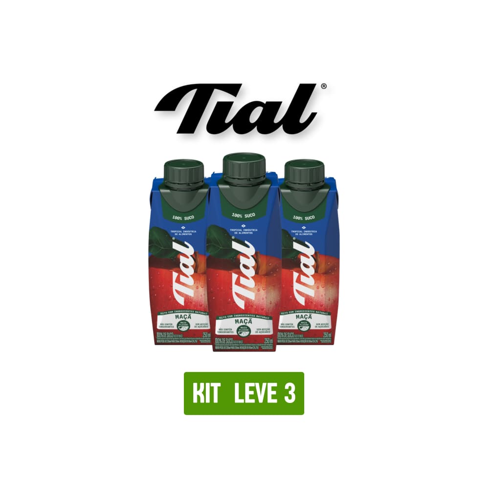 Suco Tial 100% Maçã 250Ml - Kit 3 Unidades
