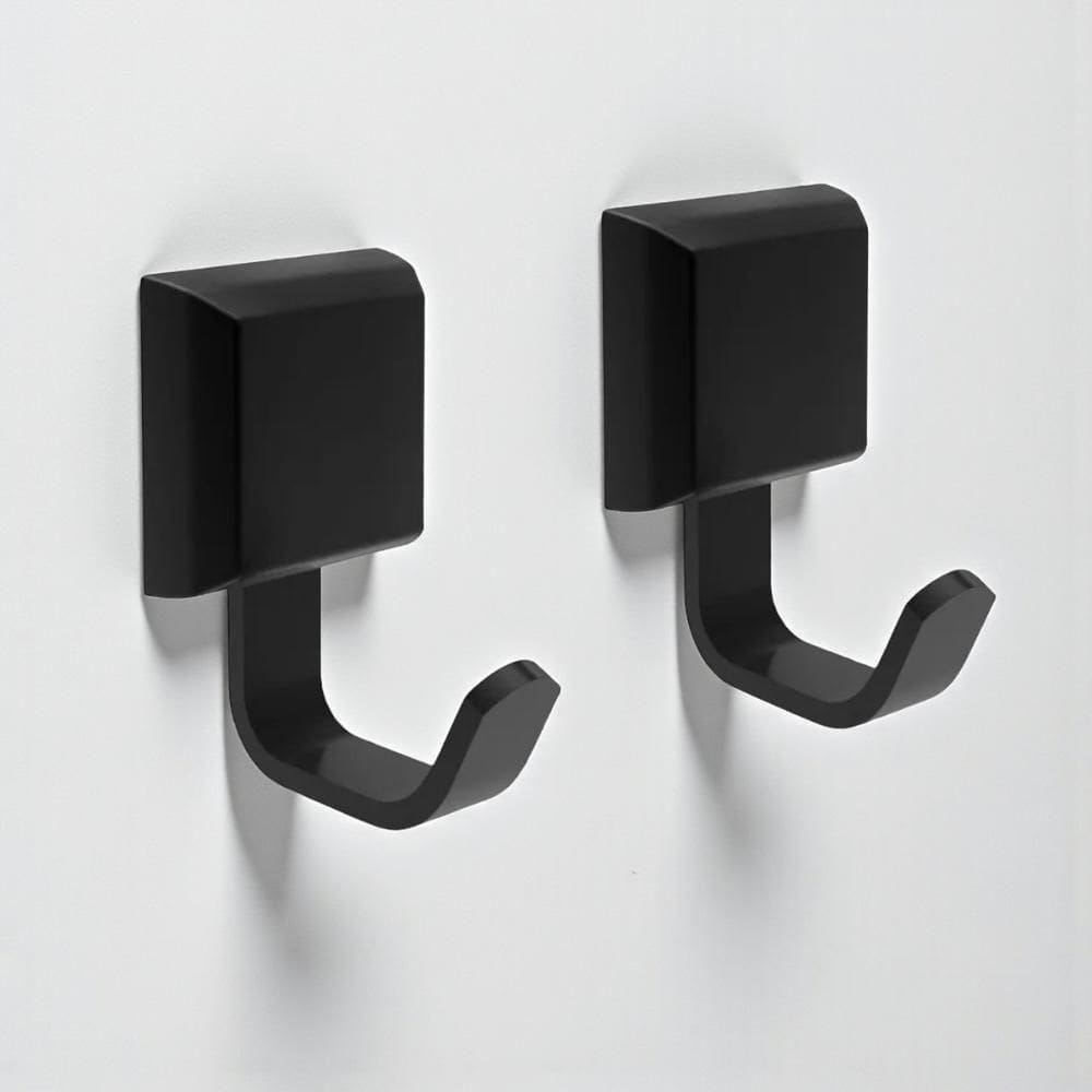 Suporte 2 Unid Cabide Cabideiro Gancho Preto