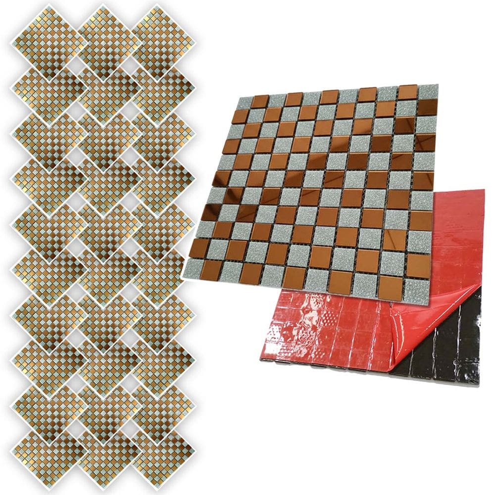 Pastilha Autocolante De Vidro Kit 30 Uni Parede Cozinha Banheiro Decorativa Facil Aplicacao Reforma Requinte Moderna
