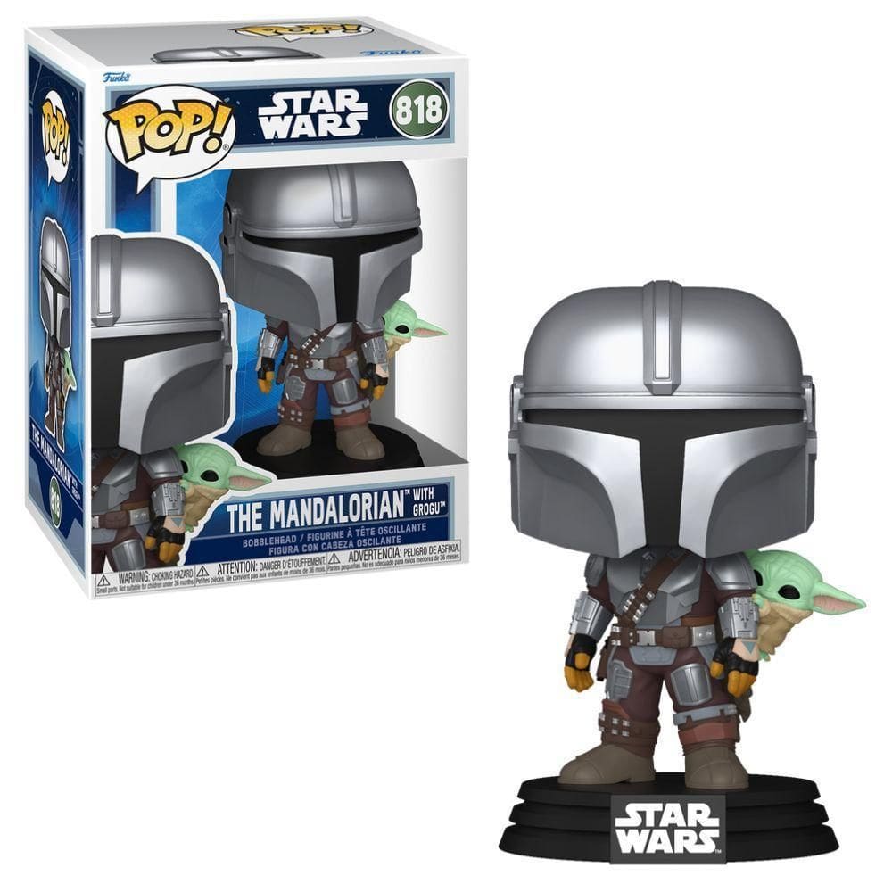 Boneco Funko Pop Star Wars Mandalorian E Grogu Mandalorian