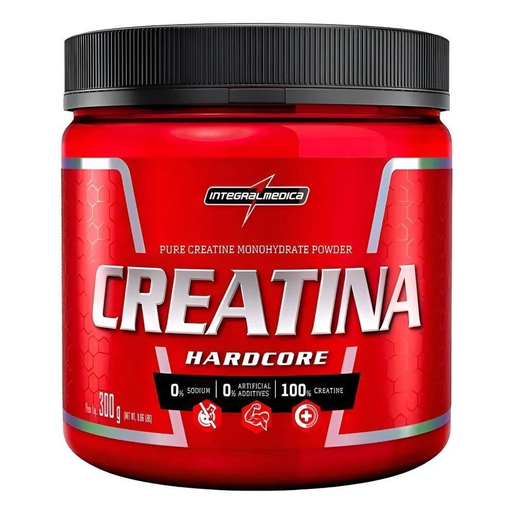 Suplemento Em Pó Creatina 300G Pura 100% Hardcore - Integral