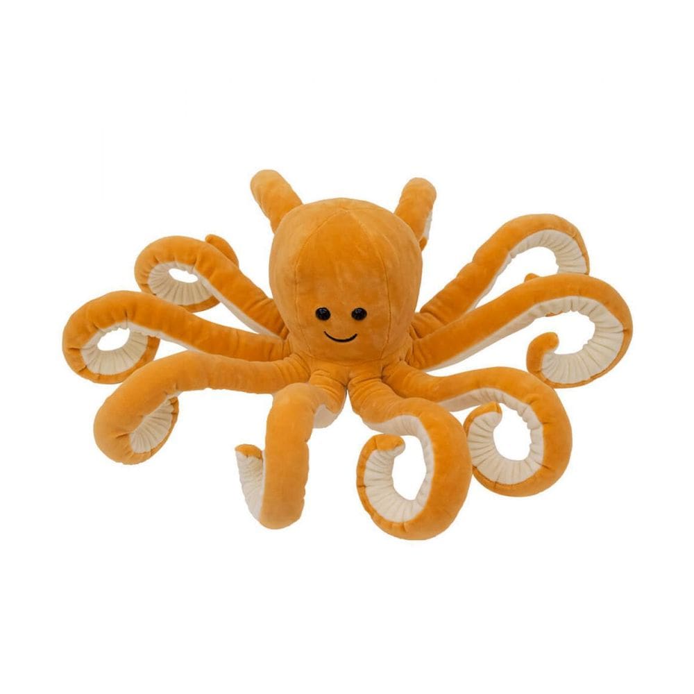 Polvo Marrom Claro 10 Tentáculo 30Cm Altura Pelúcia Fofytoys