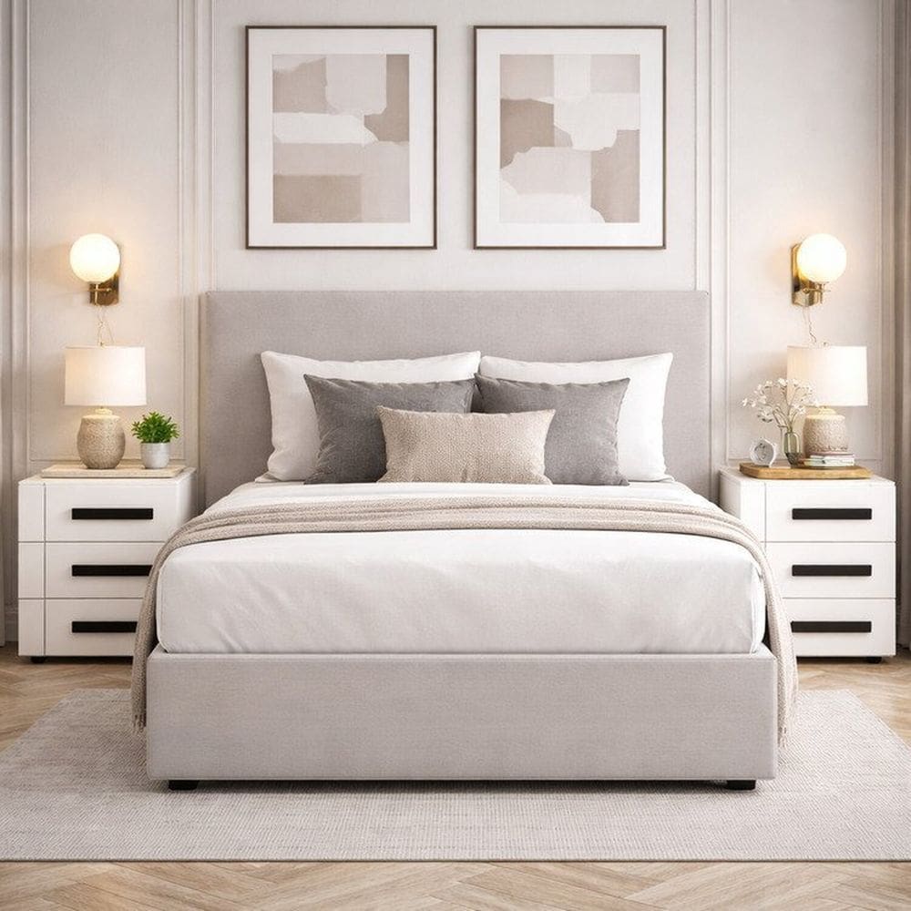 Kit 2 Mesas de Cabeceira 3 Gavetas Lisboa Branco