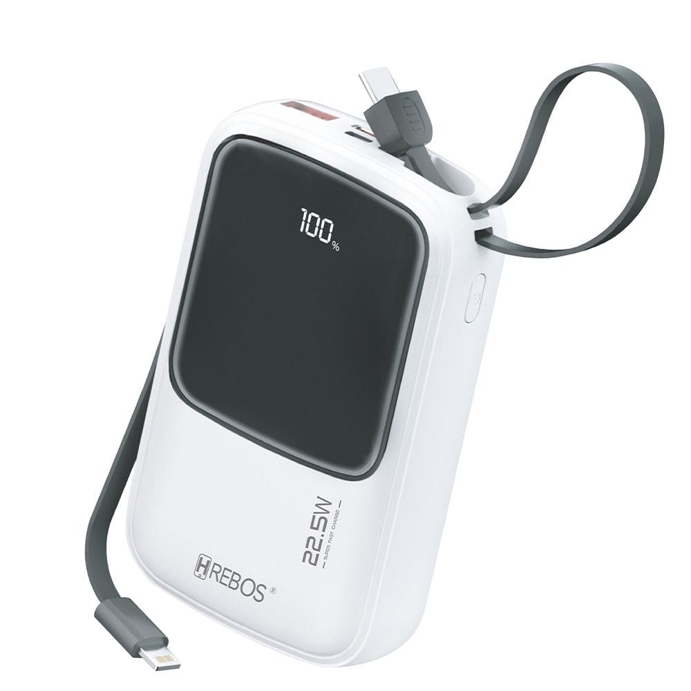 Power Bank Hrebos Pb-955 Pop It 10000mah Turbo 22.5w Branco