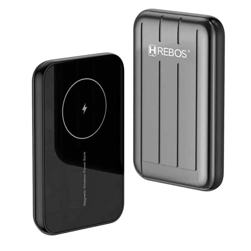 Power Bank Magnético Hrebos Pb-913 10000mah Indução 22.5w Preto