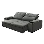 Sofá Retrátil e Reclinável 3 Lugares 2,10m com Porta Copos Amore