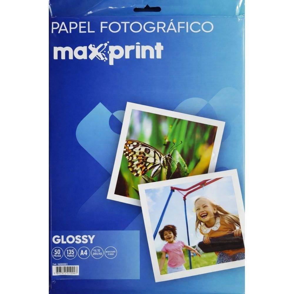Papel Fotográfico Glossy A4 50FLS 135GR - Maxprint