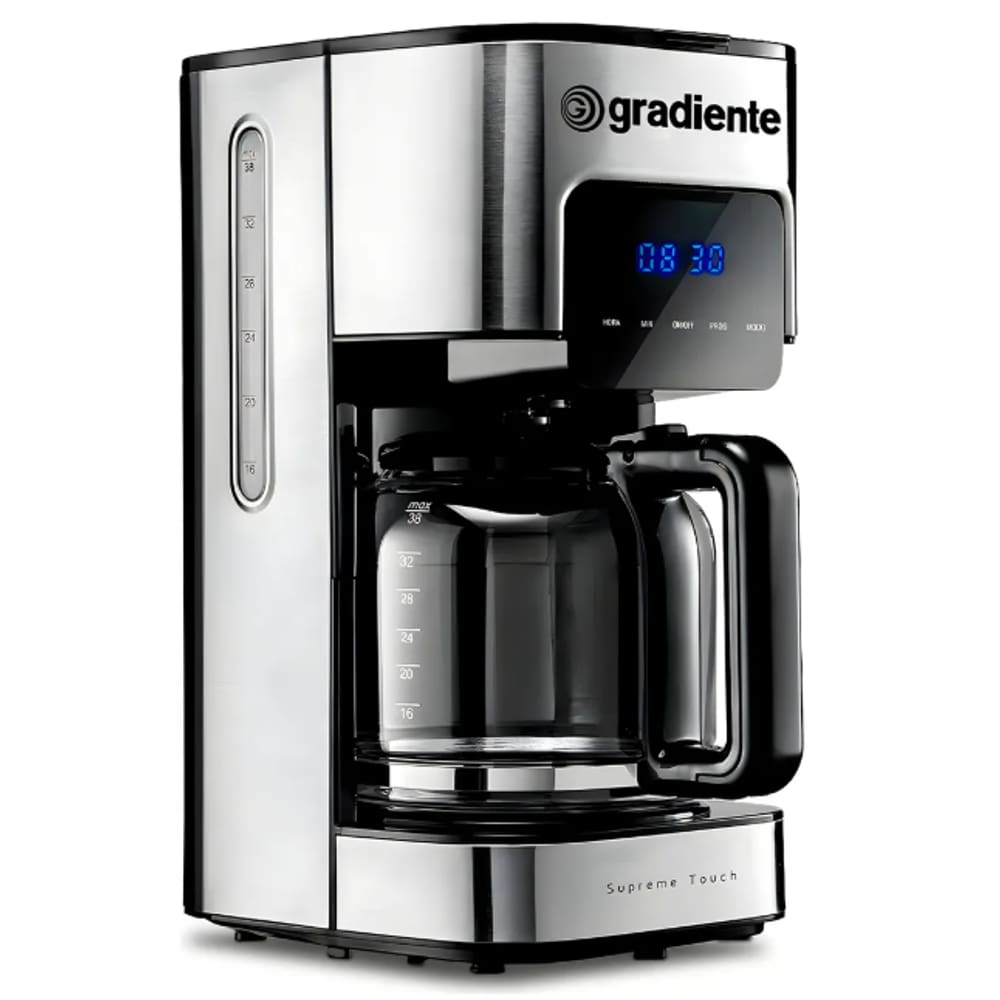 Cafeteira Touch Platinum Gradiente 800W Digital Programavel Faz 38 Xicaras 127V