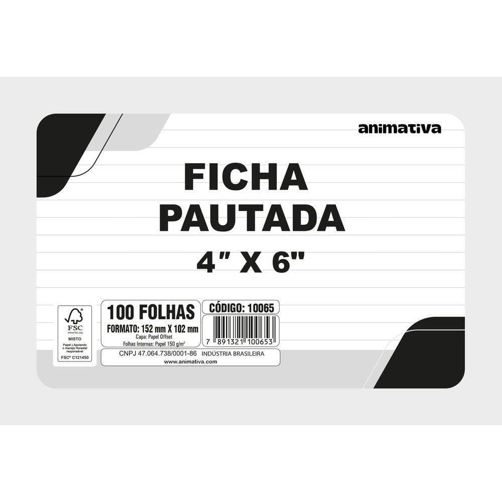 Ficha Pautada 4X6 Com 100 Folhas Bloco Para Estudo E Anotações
