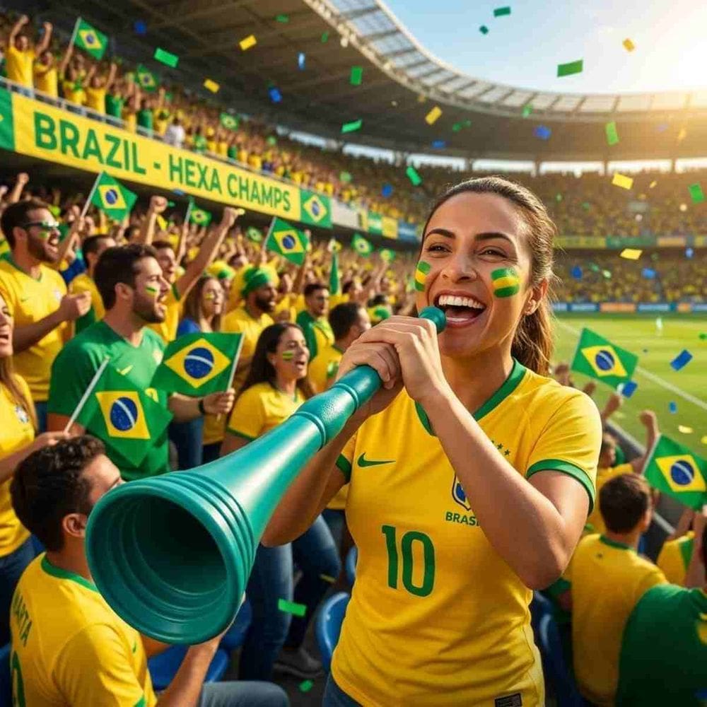 Corneta Cornetinha Vuvuzela 60cm Brasil Copa Do Mundo