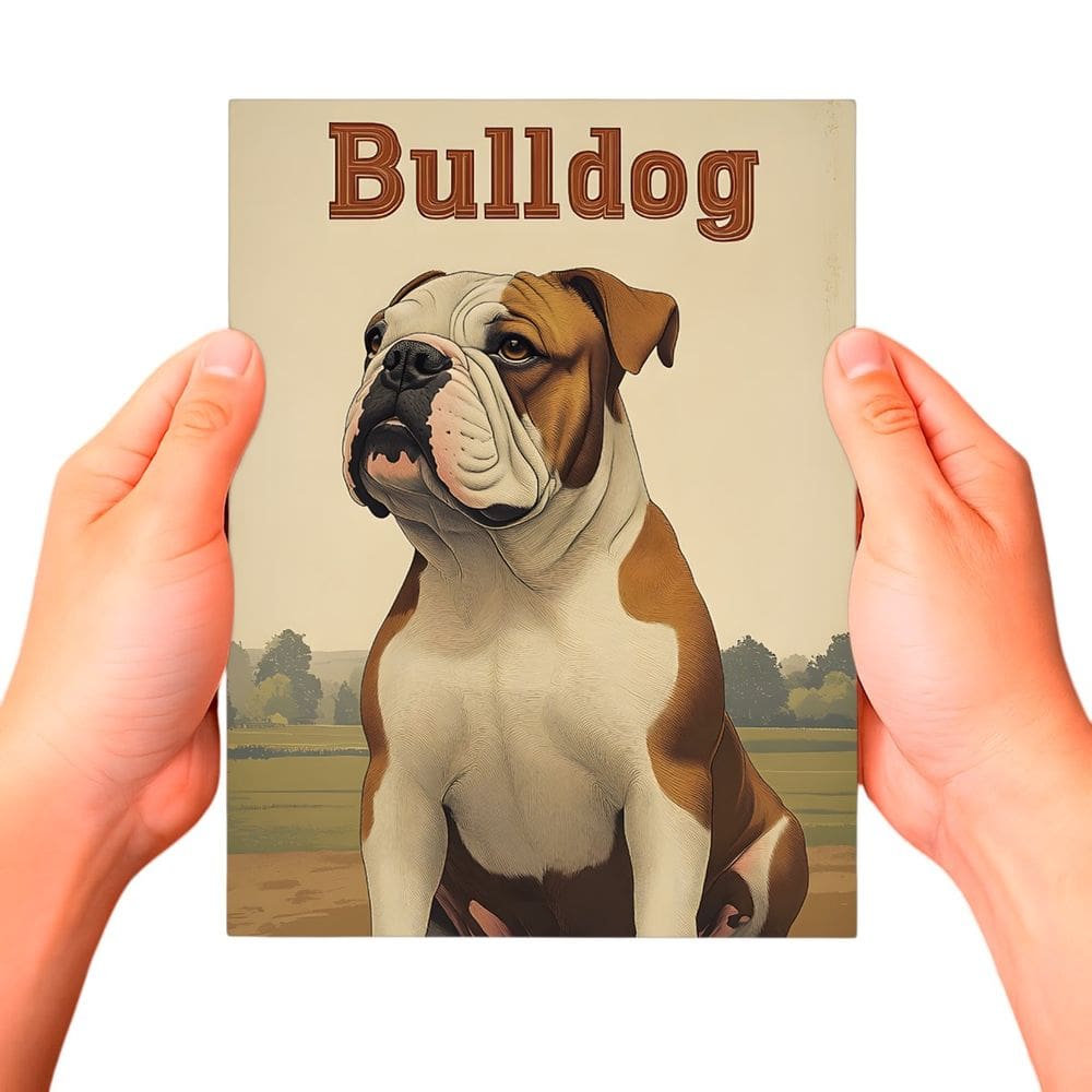 Placa Decorativa Raças Cachorro Vintage Bulldog Inglês