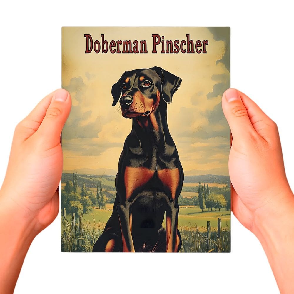 Placa Decorativa Raças Cachorro Vintage Doberman