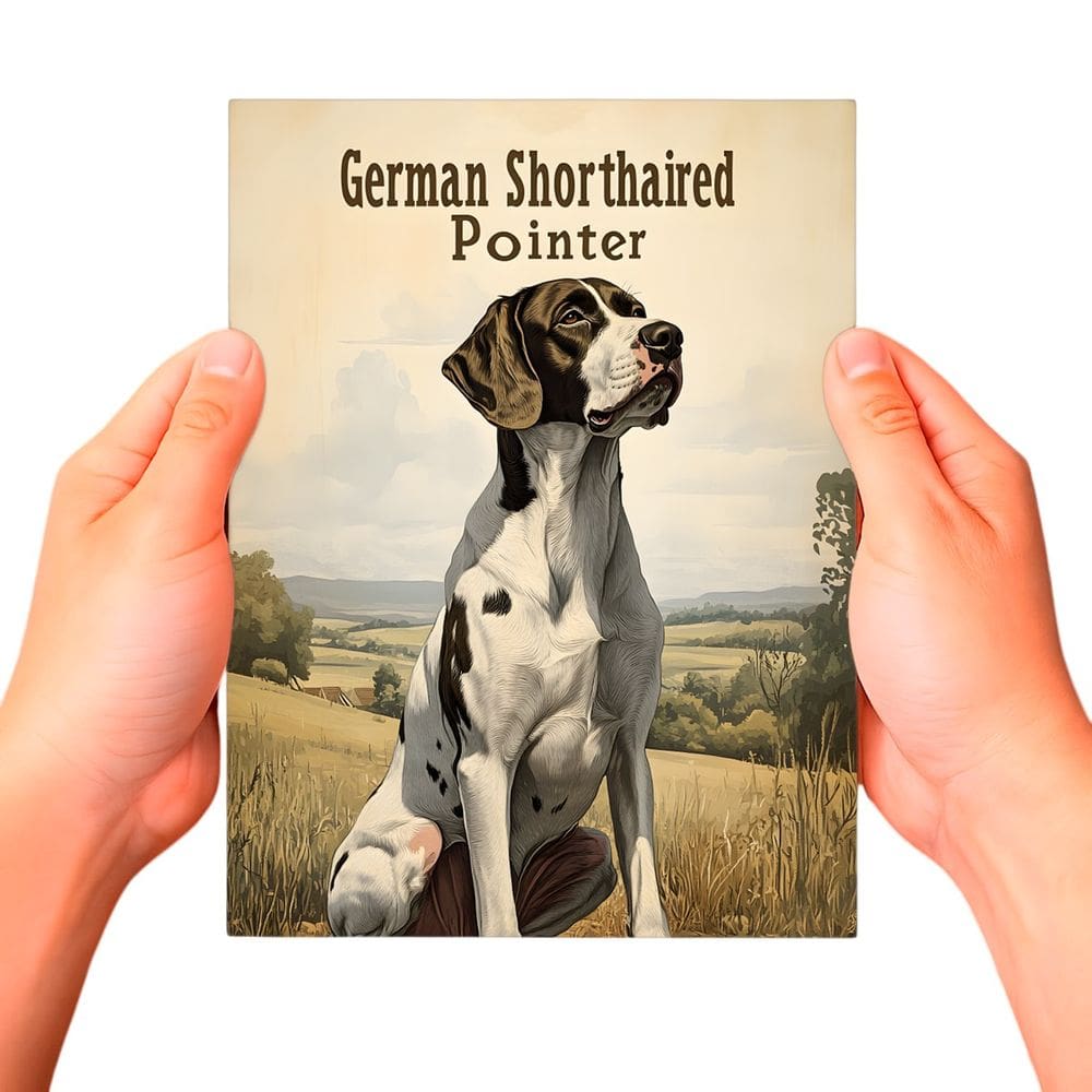 Placa Decorativa Raças Cachorro Vintage Pointer Alemão