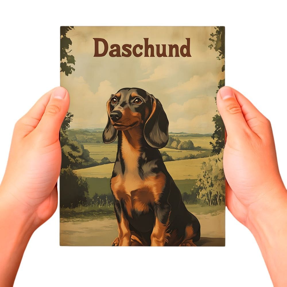 Placa Decorativa Raças Cachorro Vintage Dachshund