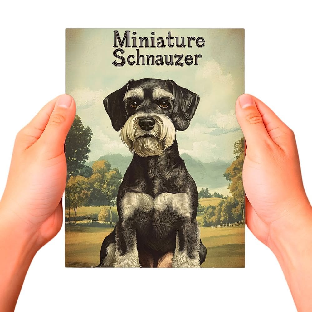 Placa Decorativa Raças Cachorro Vintage Schnauzer Miniatura