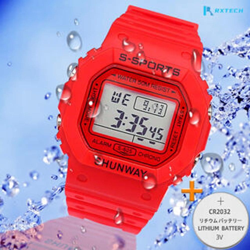 Relógio de Pulso Vermelho Moderno com Design Elegante - Tudo em Caixa