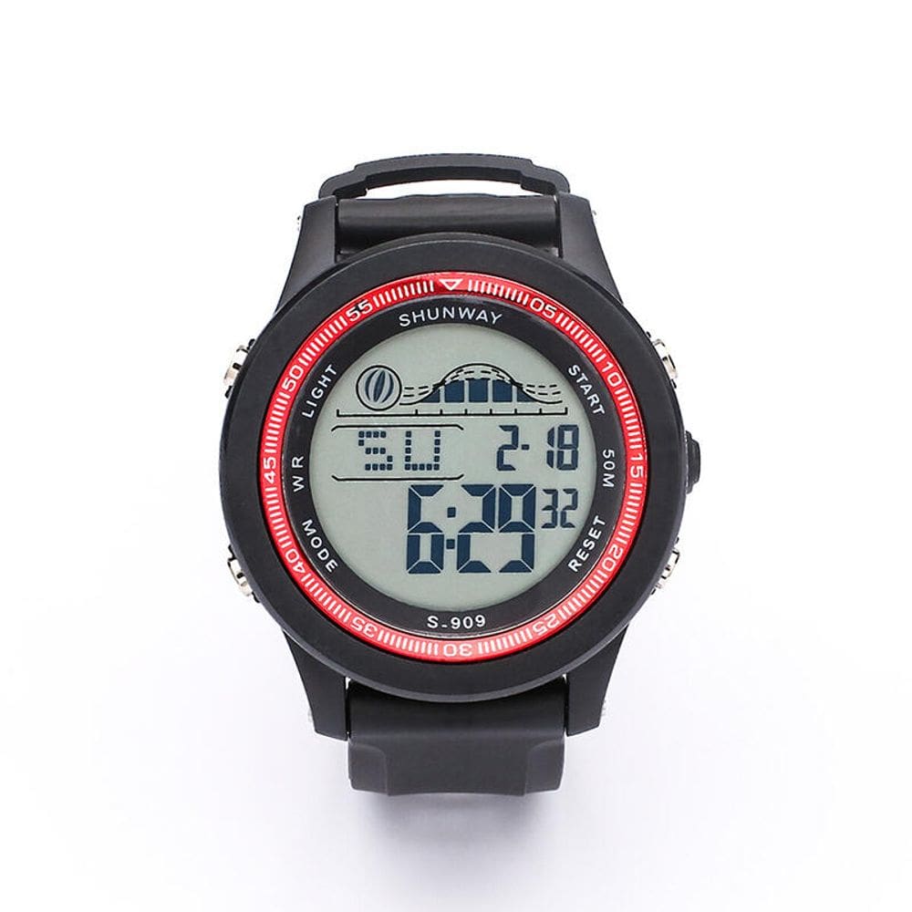 Relógio de Pulso Esportivo com Calendário e Fundo Preto - Tudo em Caixa