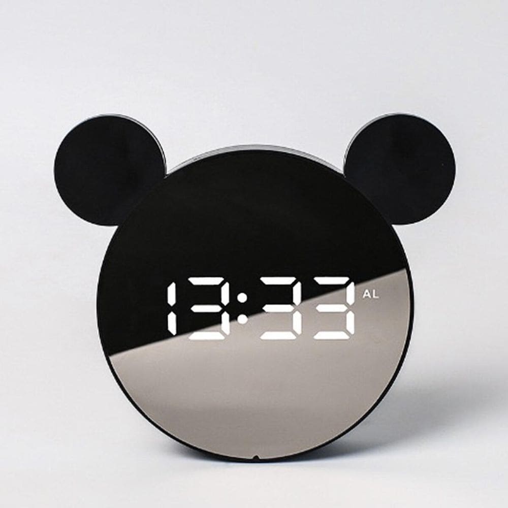 Relógio Digital LED Mickey Design Criativo & Visor Espelhado - Tudo em Caixa