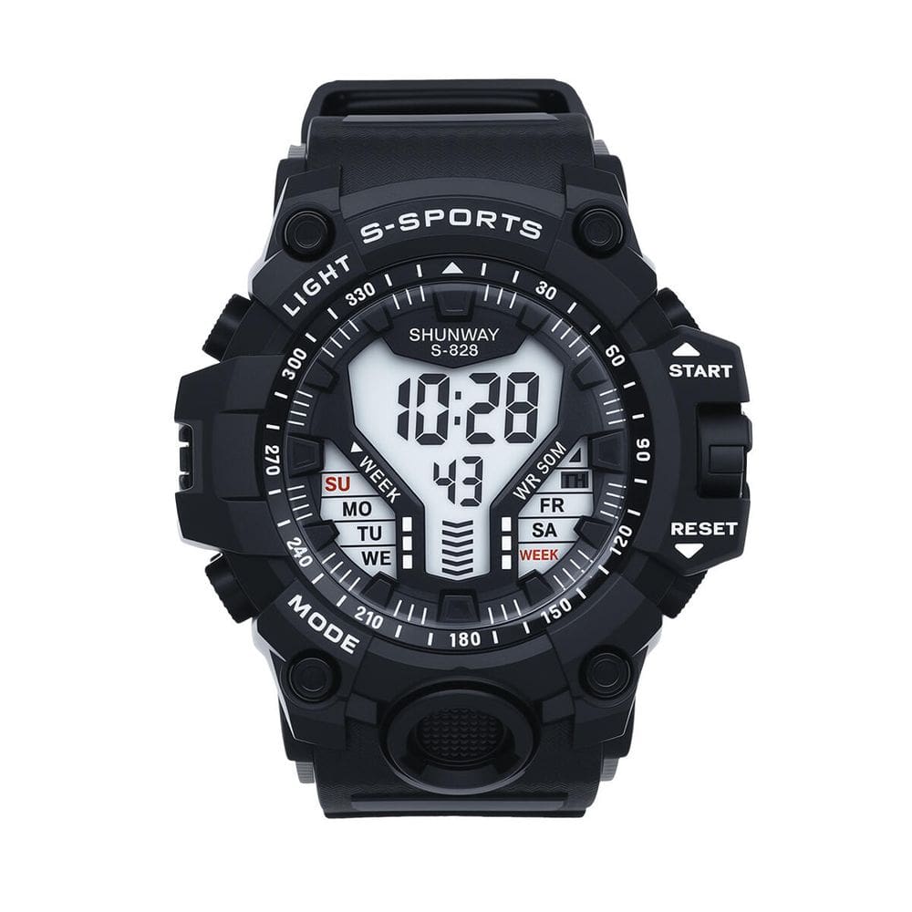 Relógio Digital Masculino Esportivo Todo Preto - Tudo em Caixa