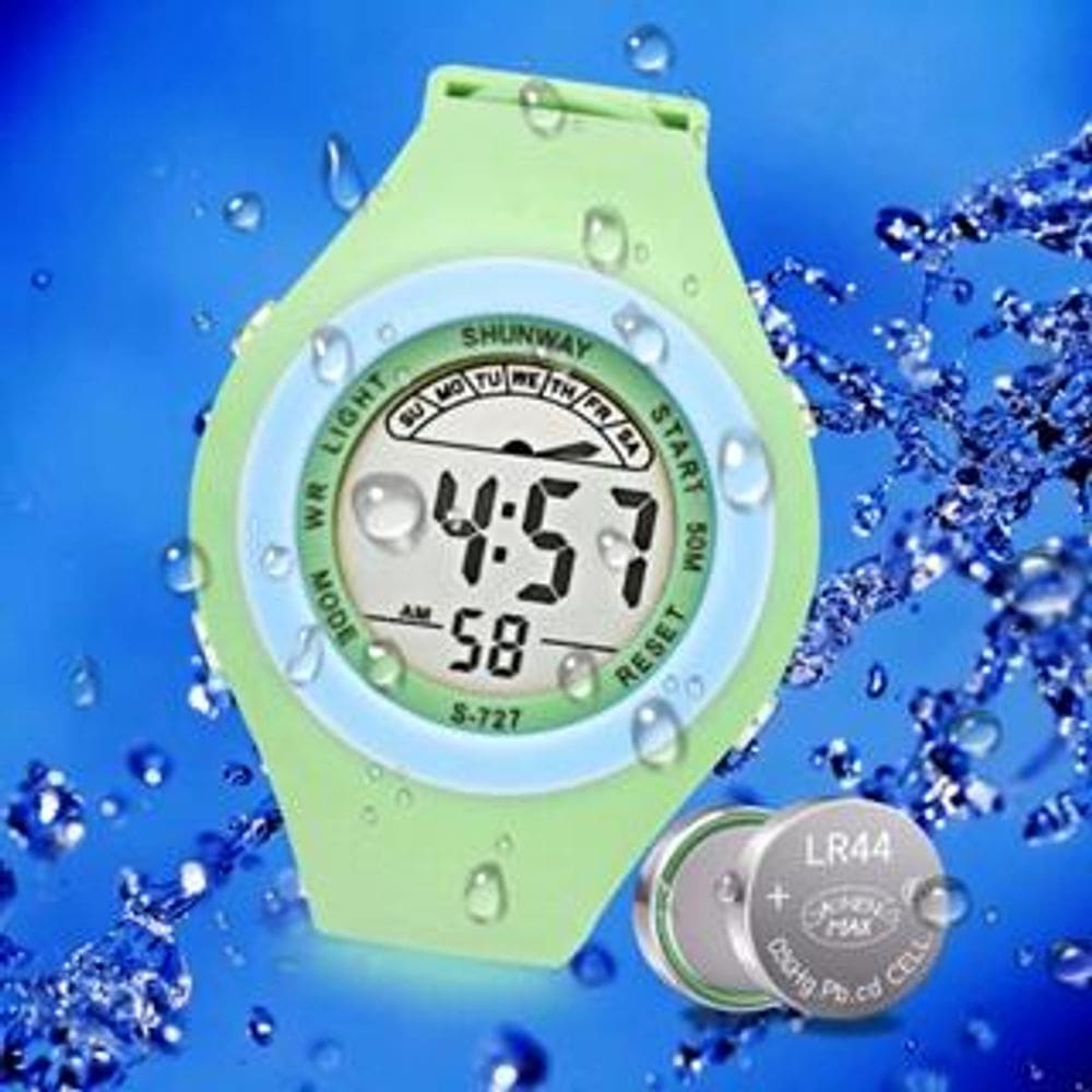 Relógio Digital Feminino Esportivo SHUNWAY  Verde Claro - Tudo em Caixa