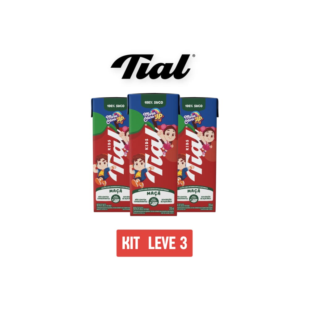 Suco Tial Kids 100% Maçã Maria Clara E Jp 200Ml - Kit 3 Unid