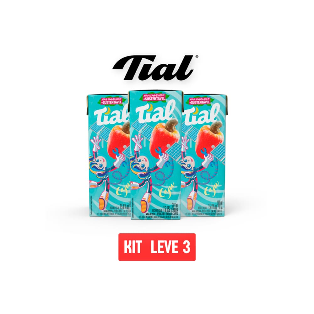 Suco Néctar Tial Kids Caju 200Ml - Kit 3 Unid