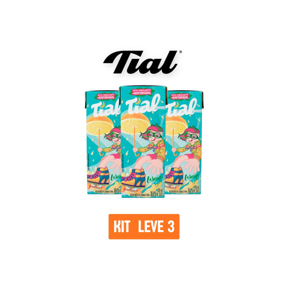Suco Néctar Tial Kids Laranja 200Ml - Kit 3 Unidades