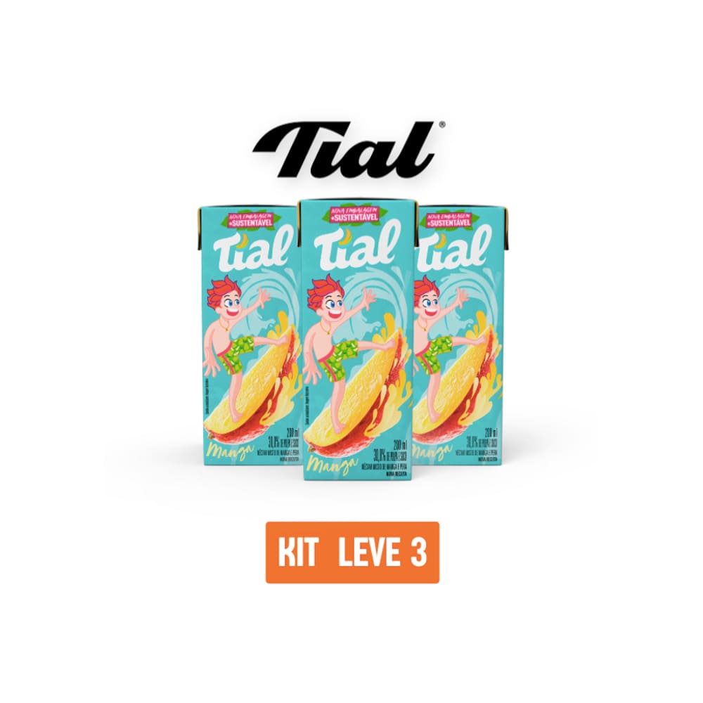 Suco Néctar Tial Kids Manga 200Ml - Kit 3 Unidades
