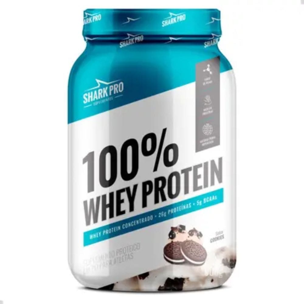 100% Whey Protein Pote 900g Cookies - Sharkpro Suplementos