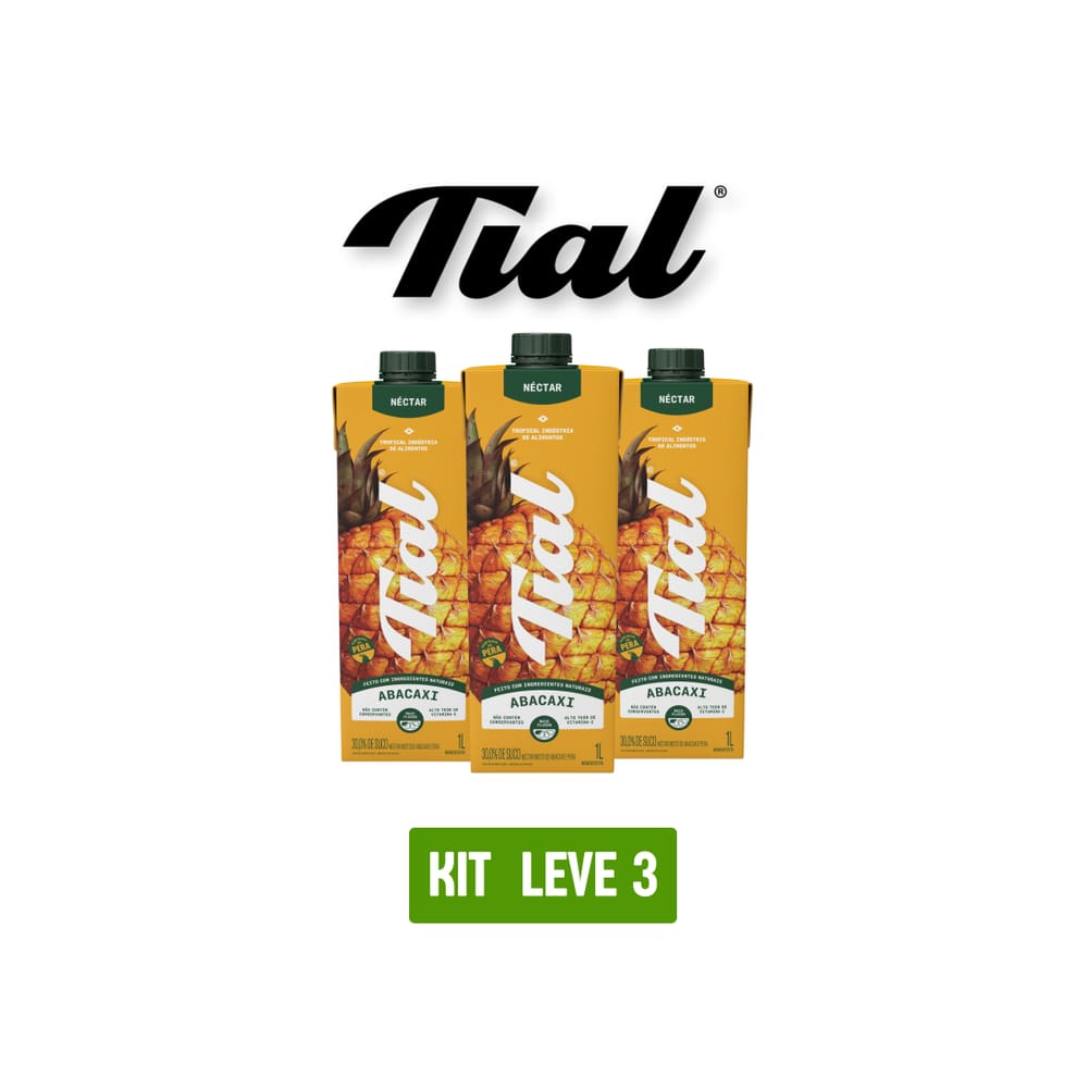 Suco Tial 100% Abacaxi 1L - Kit 3 Unidades