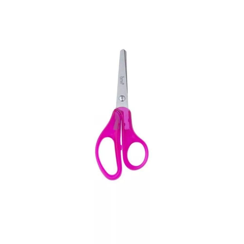 Tesoura Escolar 13cm Ponta Redonda Zoom Brw Rosa