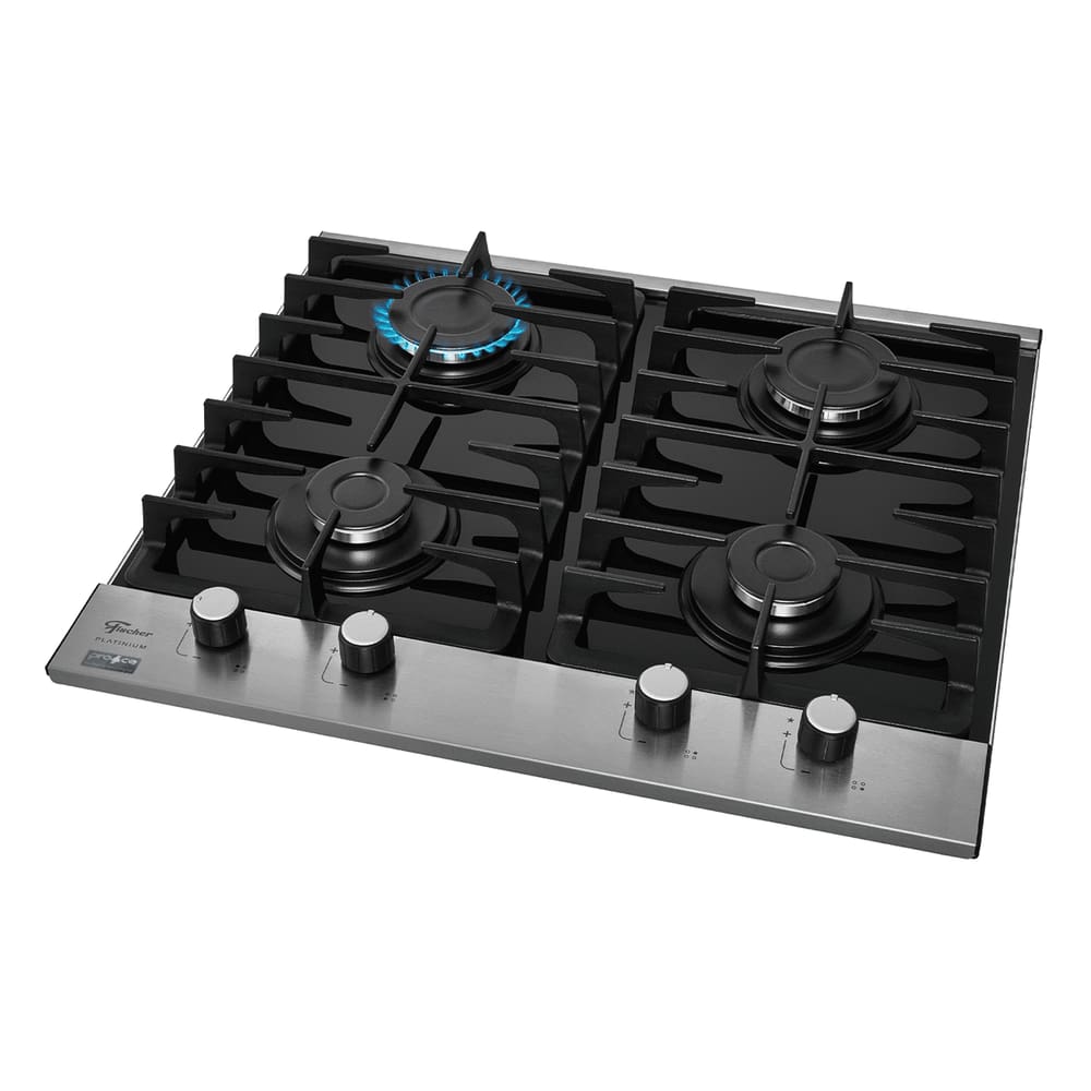 Fogão Cooktop Gás Fischer 4Q Platinium Mesa Vidro Bivolt