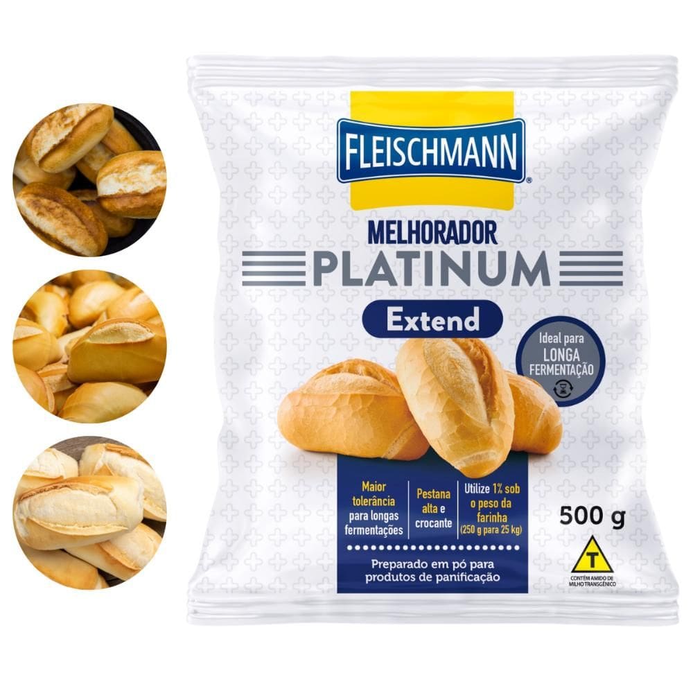 Melhorador Em Pó Extend 500g Panificação de Longa Fermentação Profissional Fleischmann