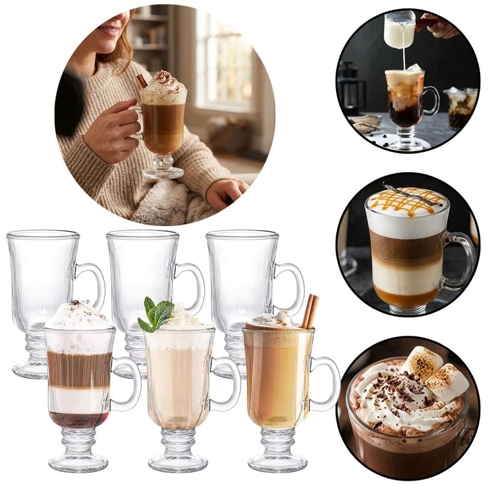 Conjunto 6 Xícaras Taca Alta Capuccino Chocolate Café 130ml
