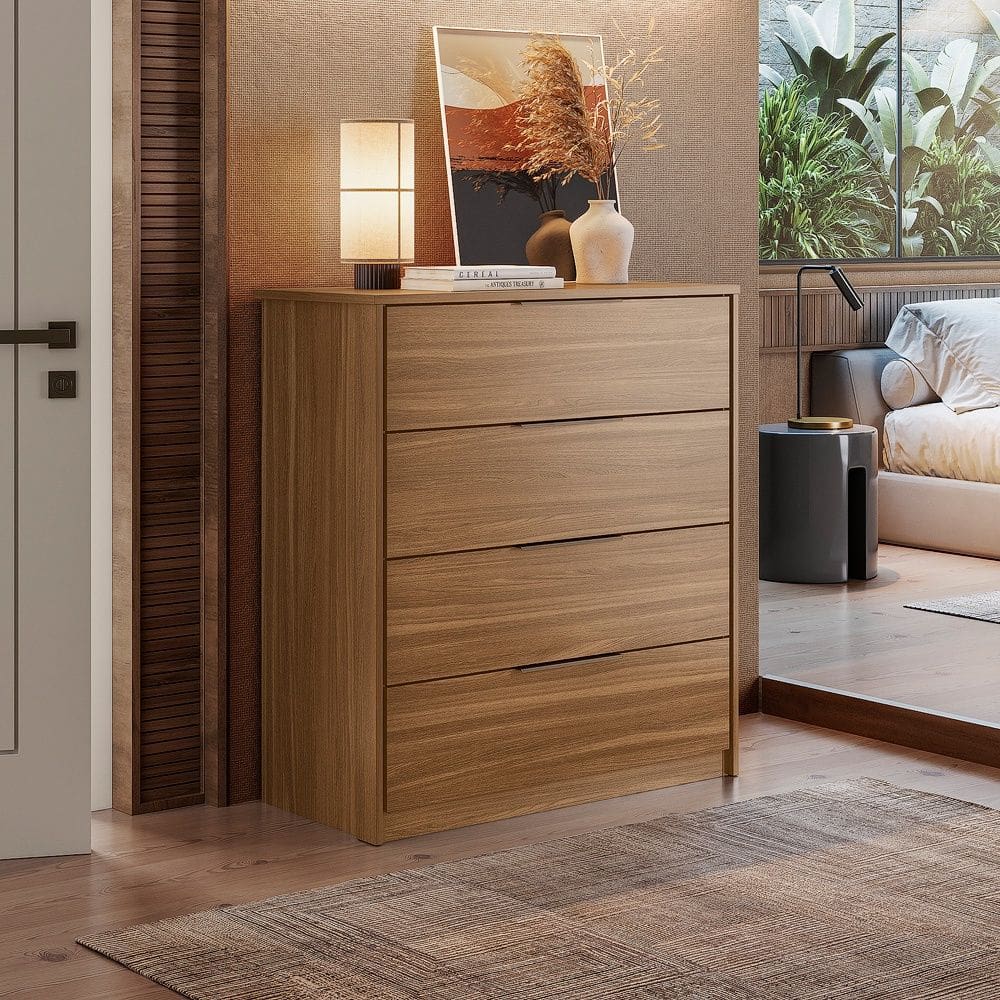 Cômoda Alia 4 Gavetas Amêndola Touch Demartêz