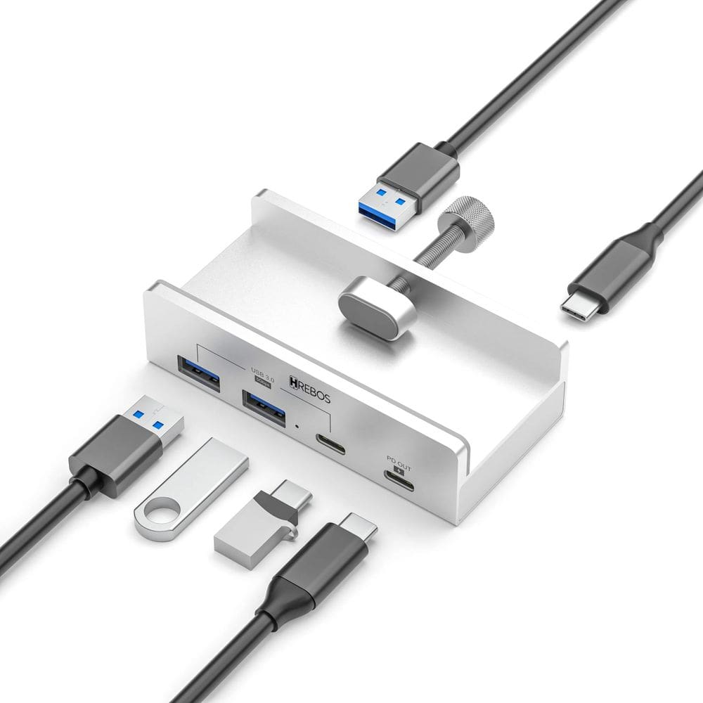 Hub Usb Powermount Hrebos If-313 3 Portas Usb-c Prata Cinza