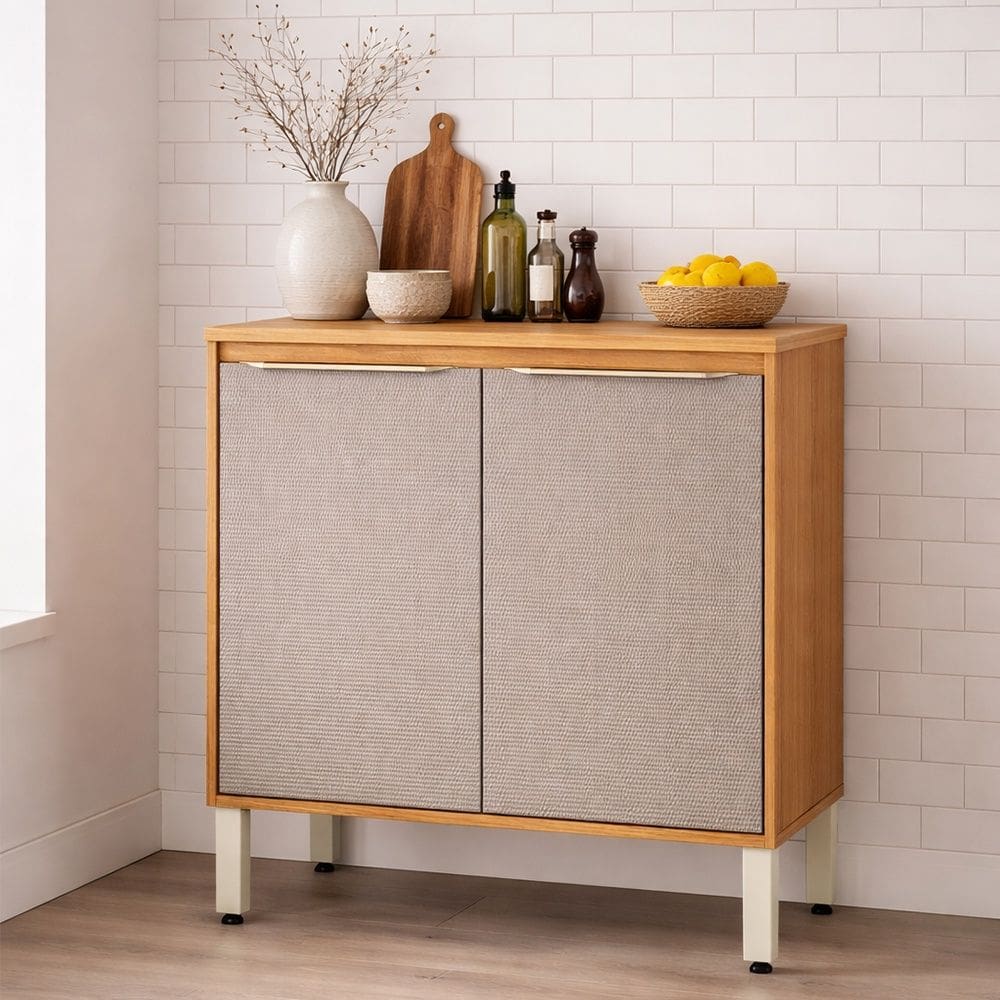 Balcão 80cm Plena 2 Portas Cinamon Touch Nude Prime TX Demóbile