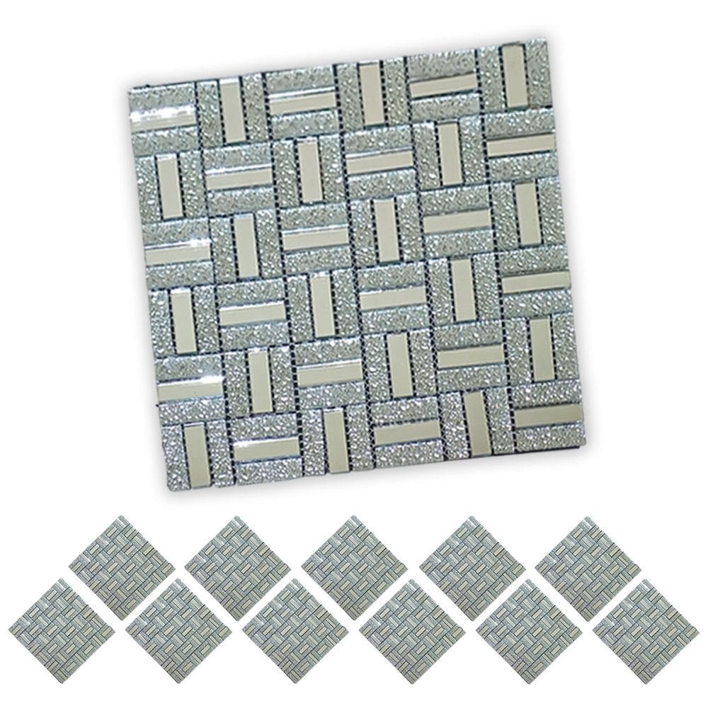 Pastilha De Vidro Kit 11 Uni Adesiva Parede Sala Cozinha Banheiro Decorativa Facil Aplicacao Moderna Requintado Reforma