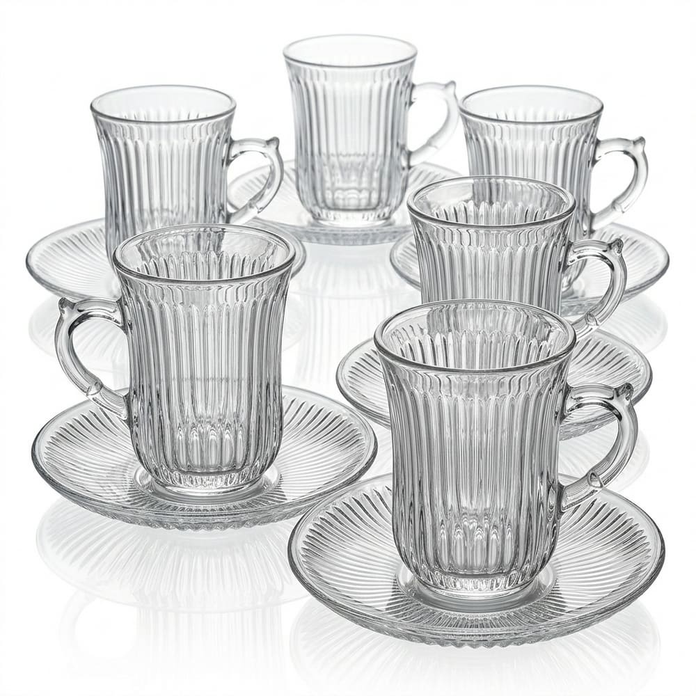 Jogo De 6 Xícaras Café 150ml Vidro Clear Lorita Em Casa Tem