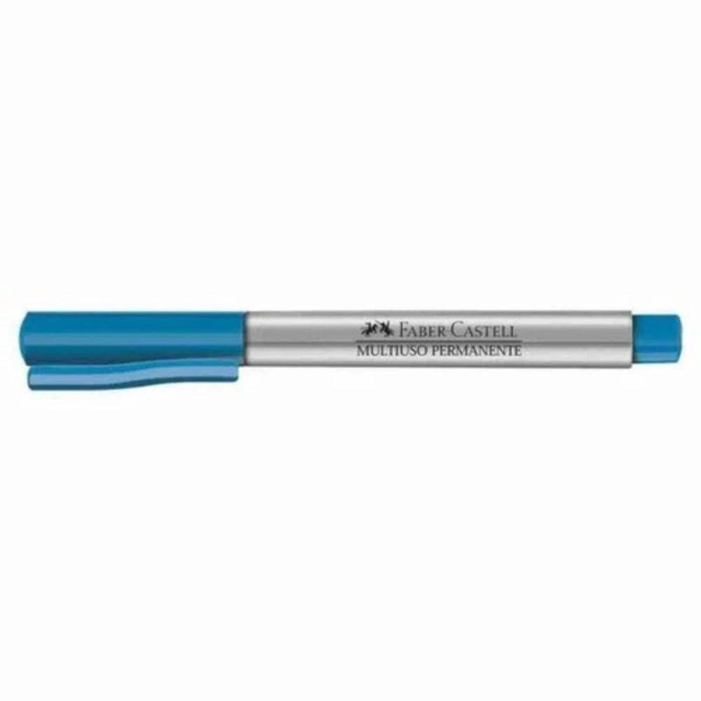 Marcador Multiuso Permanente Ponta Média 1.0mm Faber-castell Azul Metallic