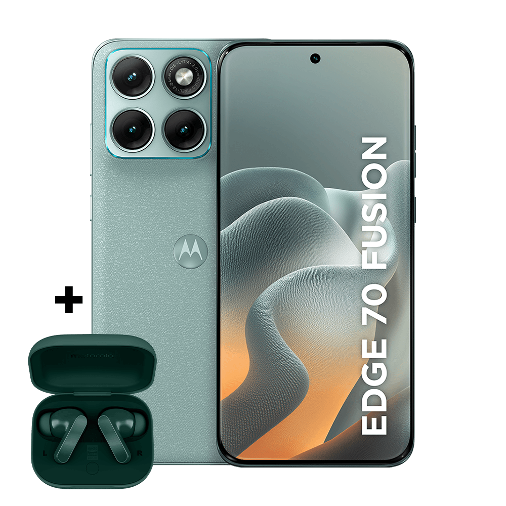 Kit smartphone motorola edge 70 fusion e fone moto buds bass