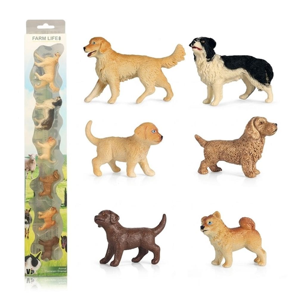 Cães de Estimação em Miniatura Kit com 6 Raças Adoráveis - Vip