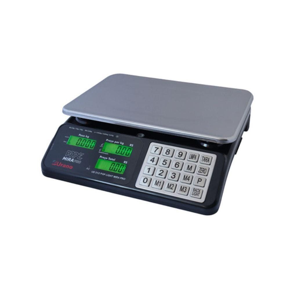 Balança Com Teclado Metálico us 31/2 31kg Bateria Pop-z Mira Pro Bivolt - Urano 22.31.100.0721