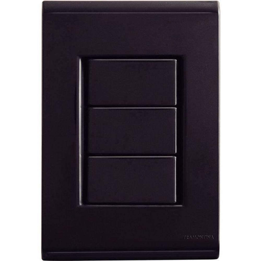 Conjunto 4x2 Tramontina Liz Grafite Placa Cega