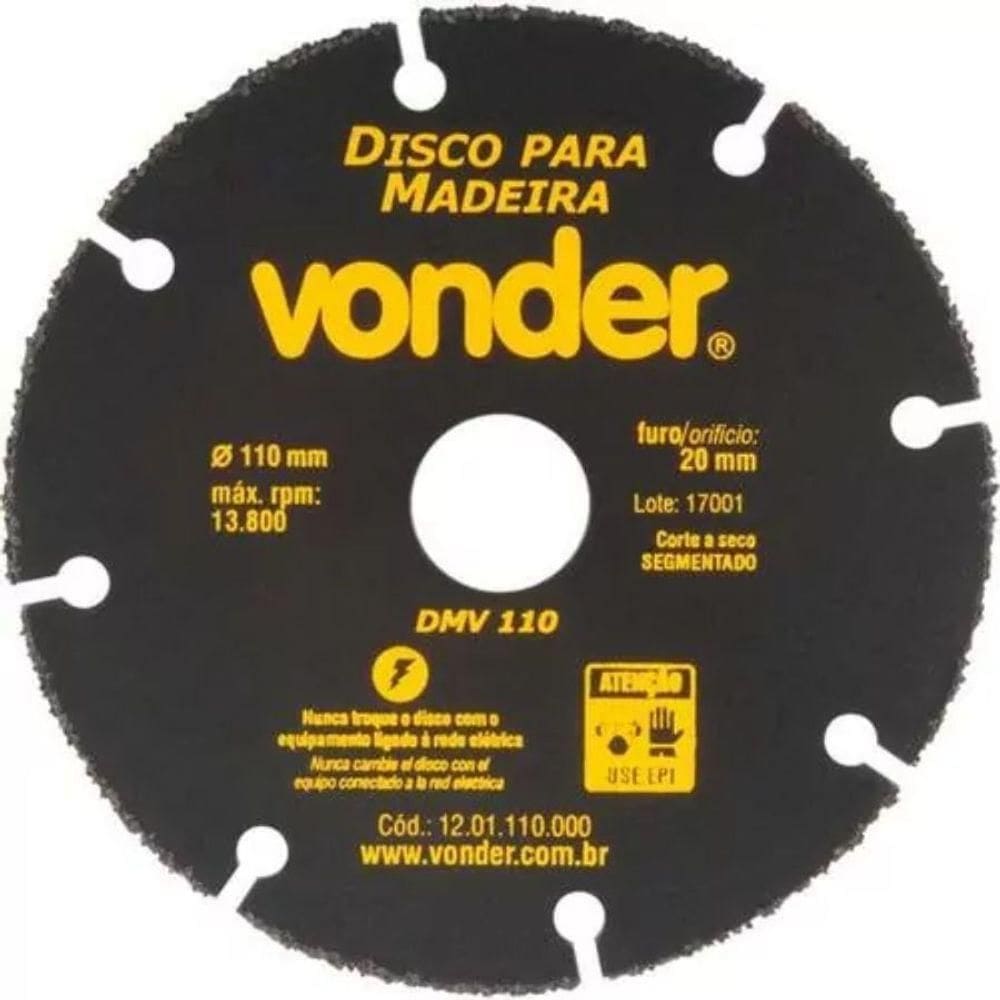 Disco Para Madeira 110mm Vonder Dmv110