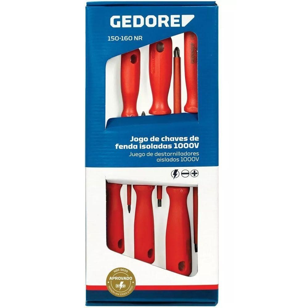 Jogo De Chave Fenda/phillips Isolada 6 Peças Gedore 150/160nr 035290