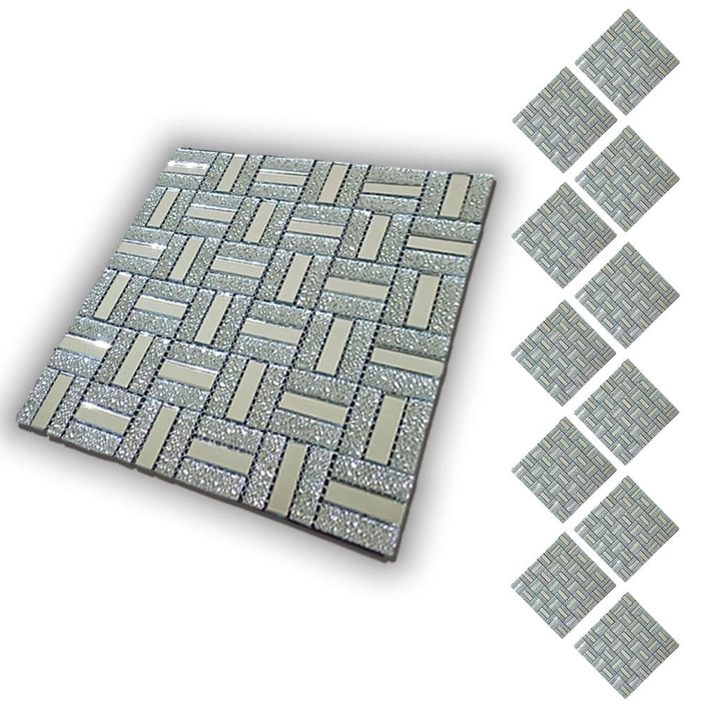 Pastilha De Vidro Kit 11 Uni Adesiva Parede Sala Cozinha Banheiro Facil Aplicacao Decorativa Reforma Requintado Moderna