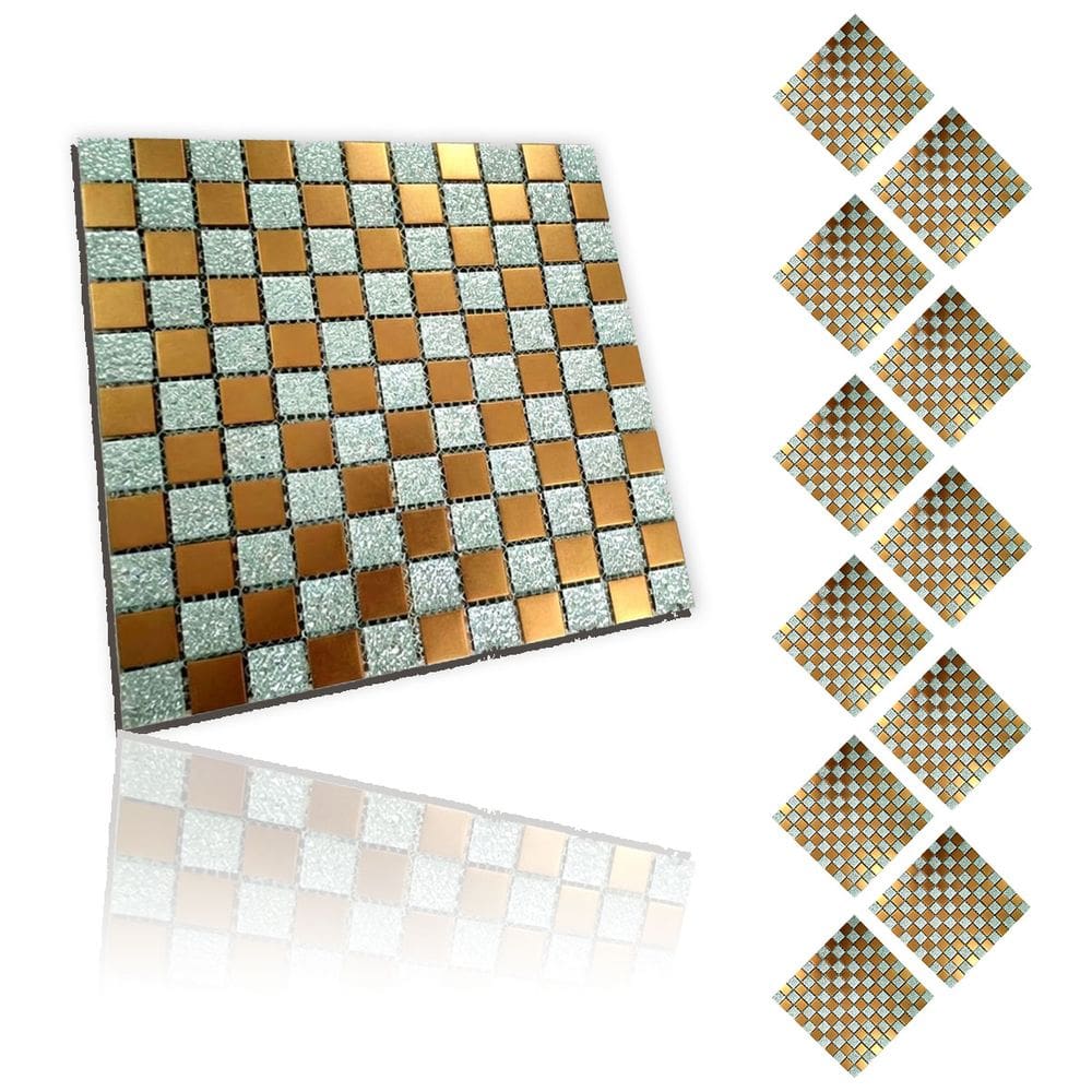 Pastilha De Vidro Kit 11 Uni Adesiva Parede Cozinha Sala Banheiro Decorativa Moderna Requintado Reforma Facil Aplicacao