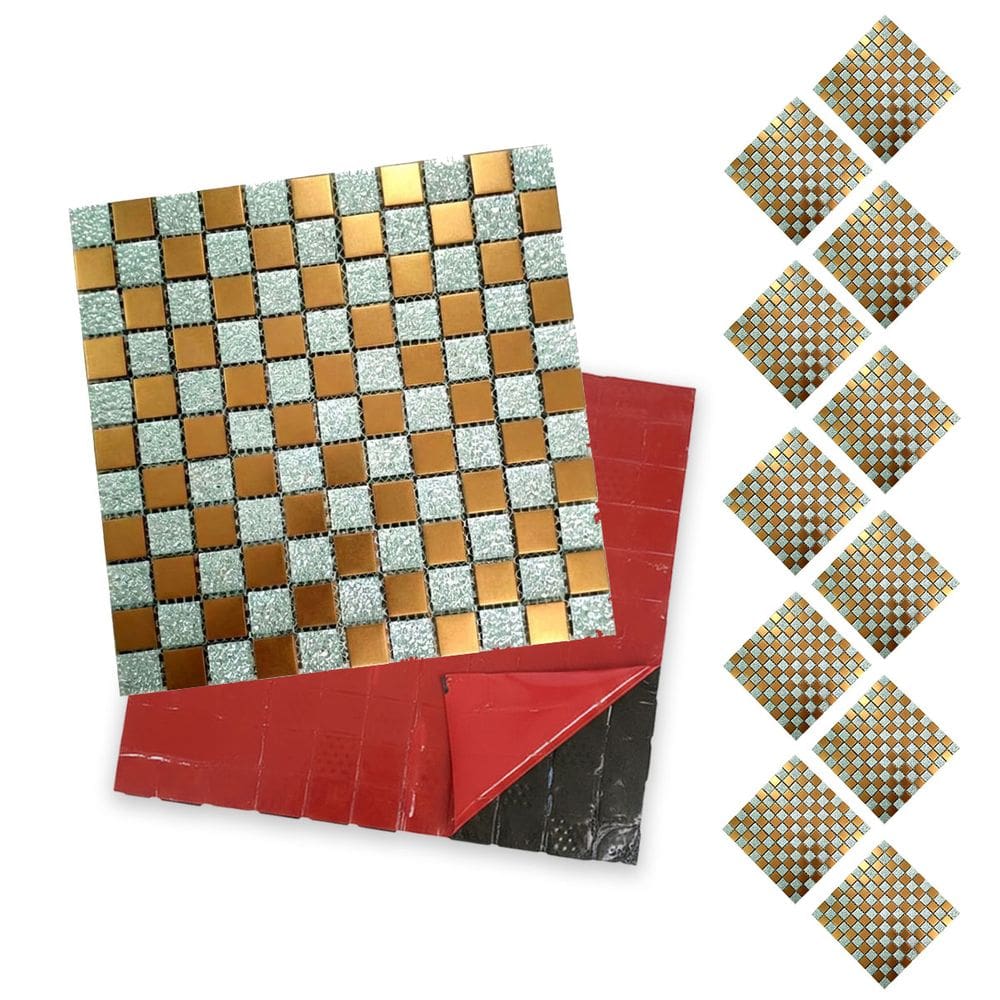 Pastilha De Vidro Kit 11 Uni Adesiva Parede Cozinha Sala Banheiro Decorativa Facil Aplicacao Requintado Reforma Moderna