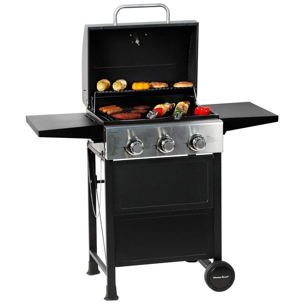 Churrasqueira a Gás Propano em Aço Inoxidável 30.000 BTU, MASTER COOK, Preto